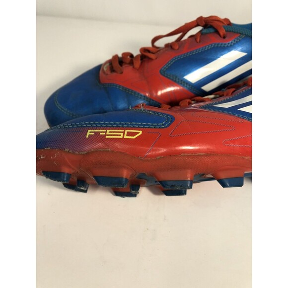 Adidas F50 Size 6 Soccer Cleats - Red/White/Blue V24800 - Picture 5 of 12